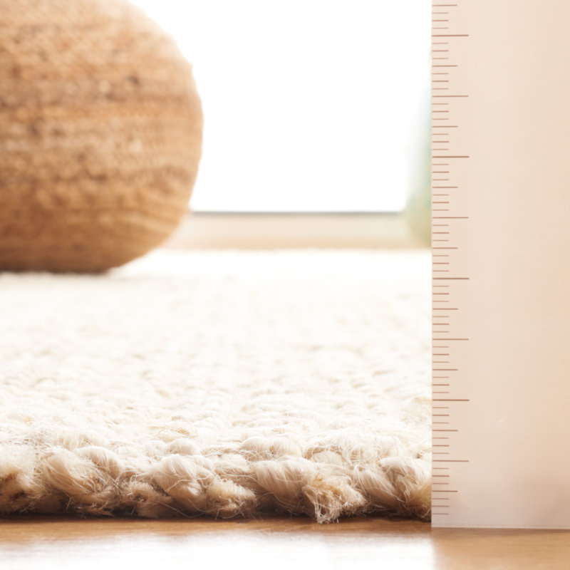 Debroh Natural Fiber Hand Woven Jute Solid Color Rug, Runner 2'3" x 11'