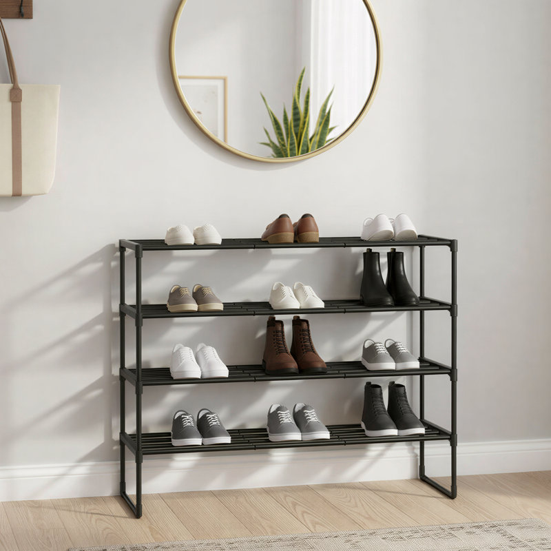 15 Pair Shoe Rack, Gray