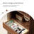 74.8"H Modern Minimalist Solid Wood Entryway Partition Cabinet, All-in-One Foyer Shoe Storage Console with Shoe Bench & Coat Hooks for Living Room