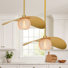 1-Light Modern Geometric Gold Pendant Light with Aluminum and 3D-Printed Shades (Set of 2)