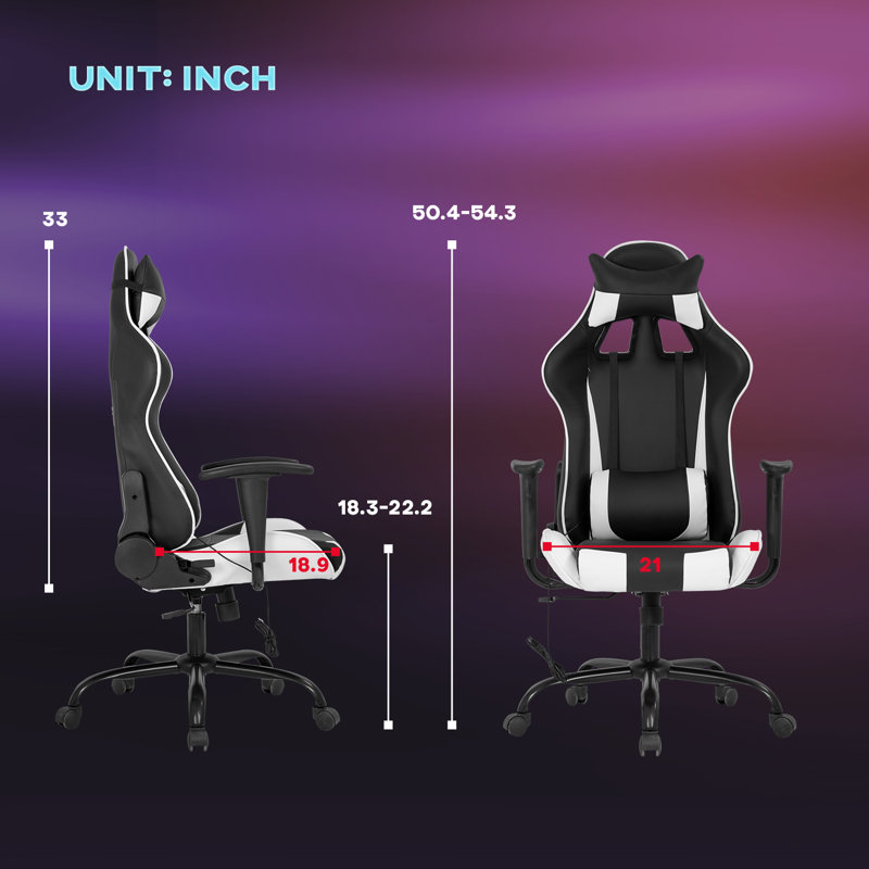 Fauteuil de jeu ergonomique, Blanc