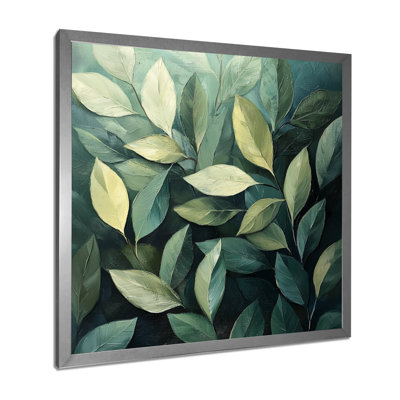Olive vert feuilles feuillage collage I - feuilles, art mural