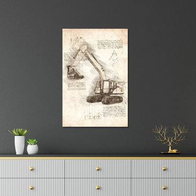 Excavator Print On Acrylic Glass