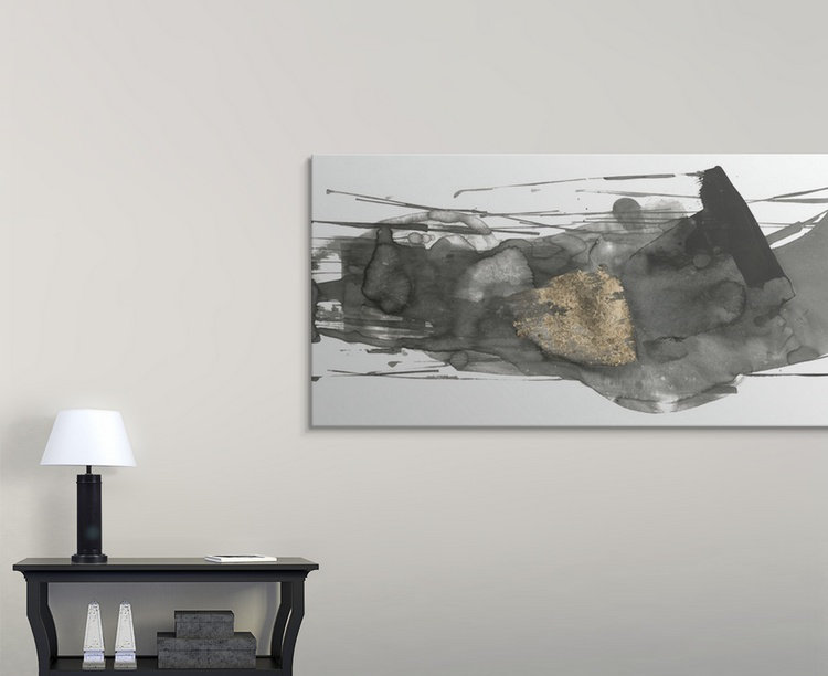 «Black Gesture I» par PI Studio - impression, H 30 po x l 60 po x P 1,5 po, Toile