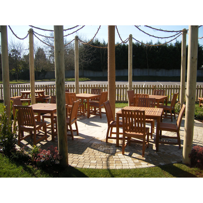 Evelynn 4 - Person Wood Patio Dining Set with Square Table