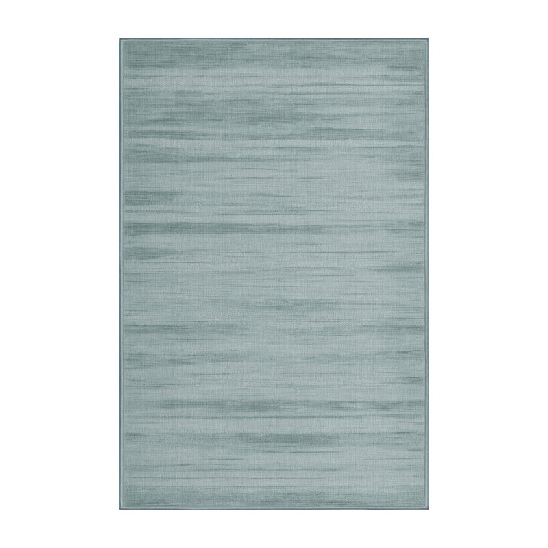 Machine Washable Solid Blue Area Rug, Runner 2' x 4'