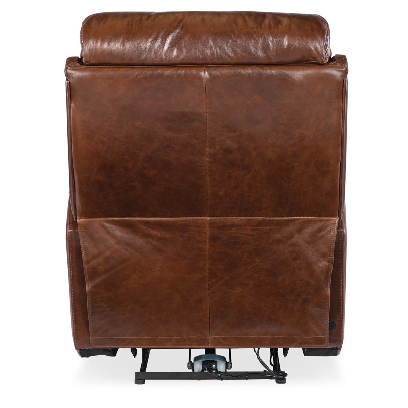 Carrington Walnut Leather Zero Gravity Recliner with Power Headrest
