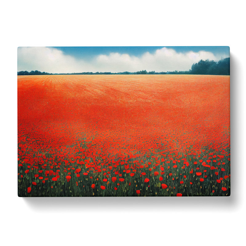 Legendary Poppy Field Flowers - Wrapped Canvas, 35cm H x 50cm W x 3cm D