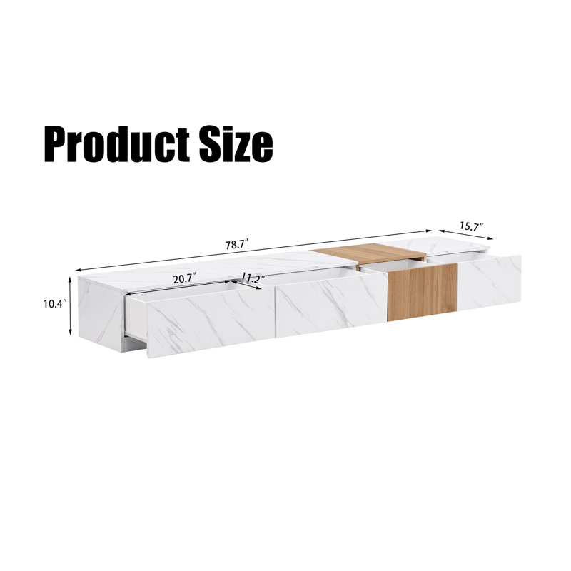 Crédence de rangement l 78,7 po Kotryna, Blanc