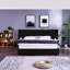 Très grand lit plateforme tapissier hydraulique en velours avec 2 tablettes, 2 lampes de lecture et port USB, noir-130161494