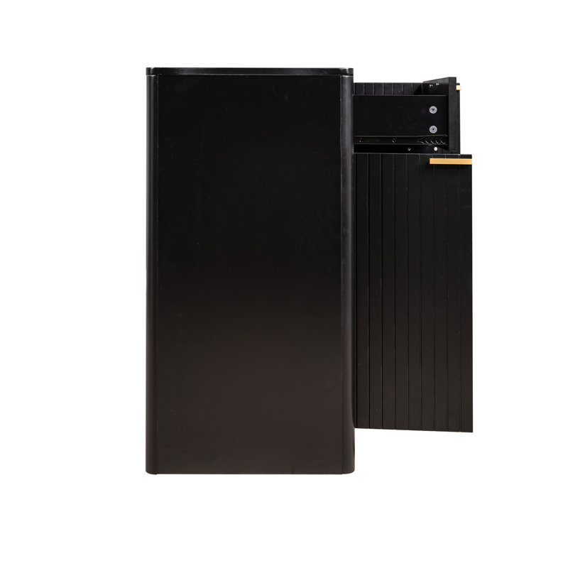 Armoire de rangement de bureau 67 po à 2 tiroirs et 6 tiroirs de 67 po de largeur, Noir
