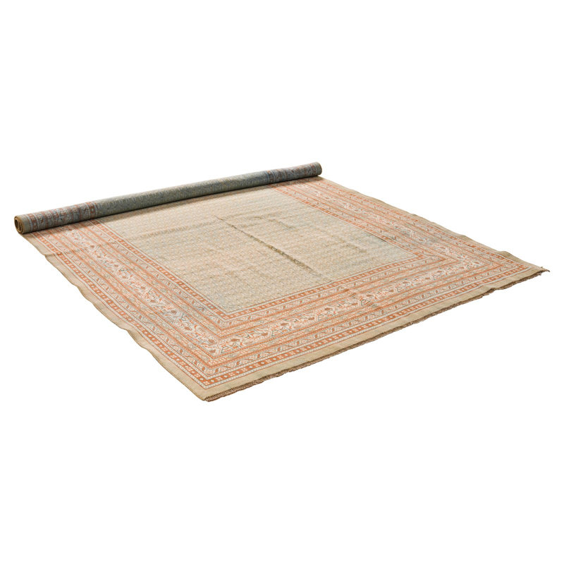 Tapis beige / rouille One-of-a-Kind 5 pi 8 po x 8 pi New Age