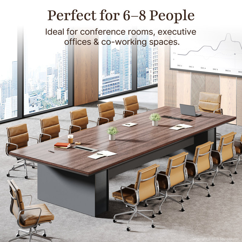 Modern Ergonomic Conference Table With Cable Management