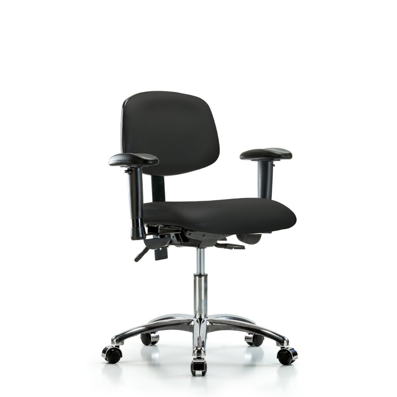 Chaise de tâches ergonomique Julian, Noir, Roulettes, Non inclus