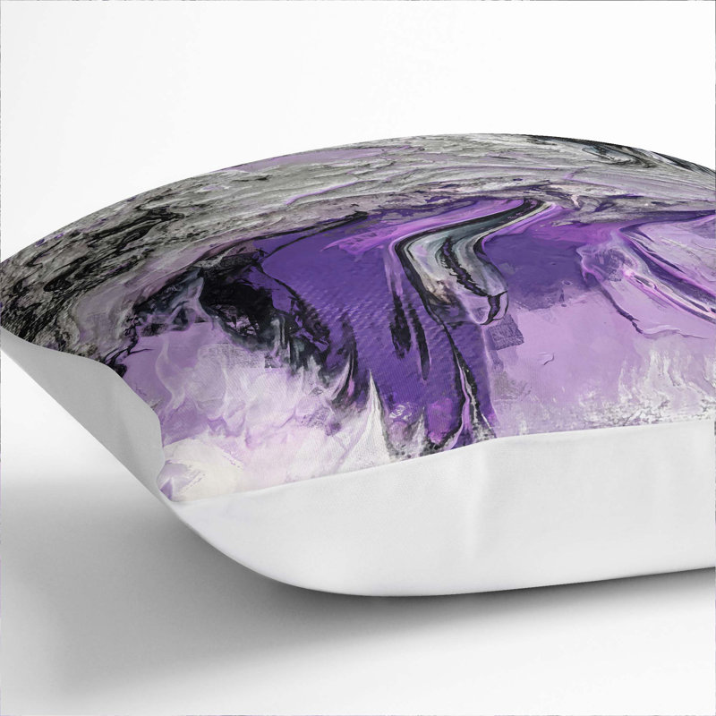 Abstract Square Throw Cushion, 55cm H x 55cm W x 20cm D, White