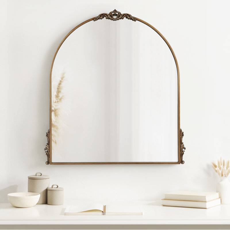 Christany Wall Mirror, 32" x 30", Gold