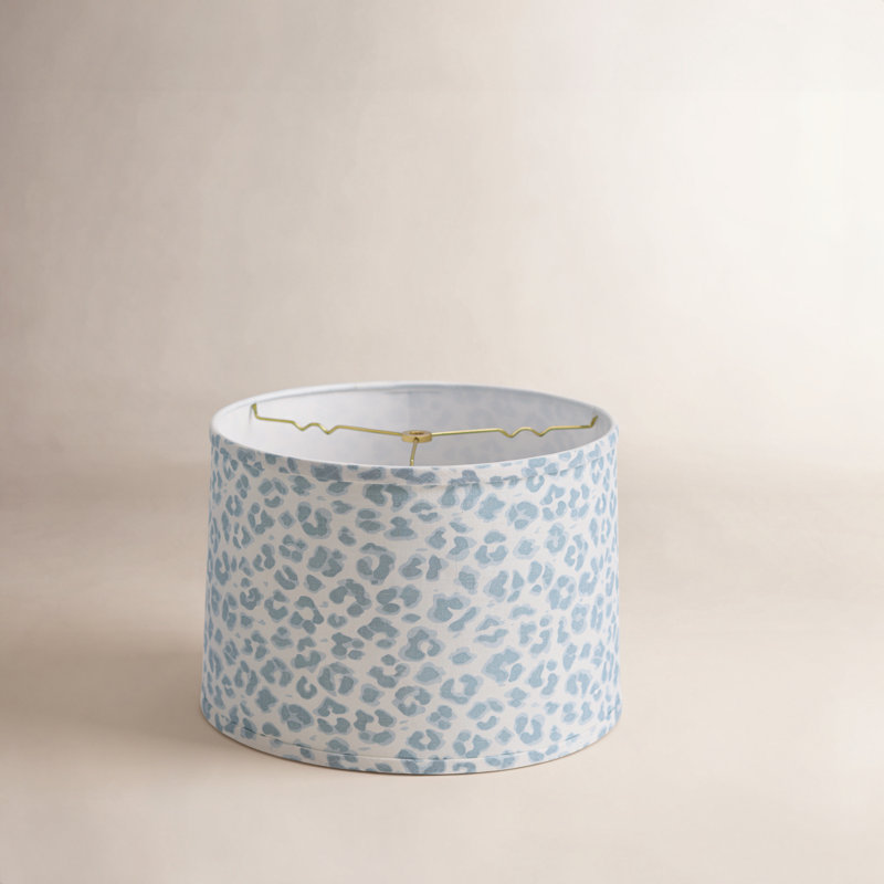 Abat-jour tambour rigide avec ajusteur de rondelle, Bleu, H 10 po x l 14 po x P 14 po