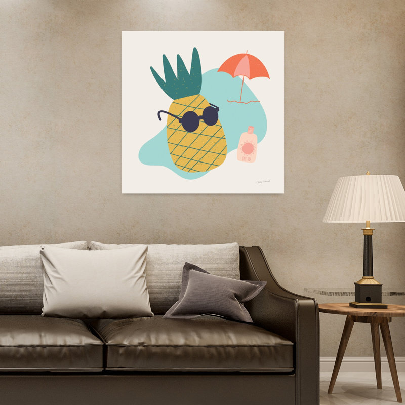 Sunny Ananas I, art tropical, H 32 po x l 32 po