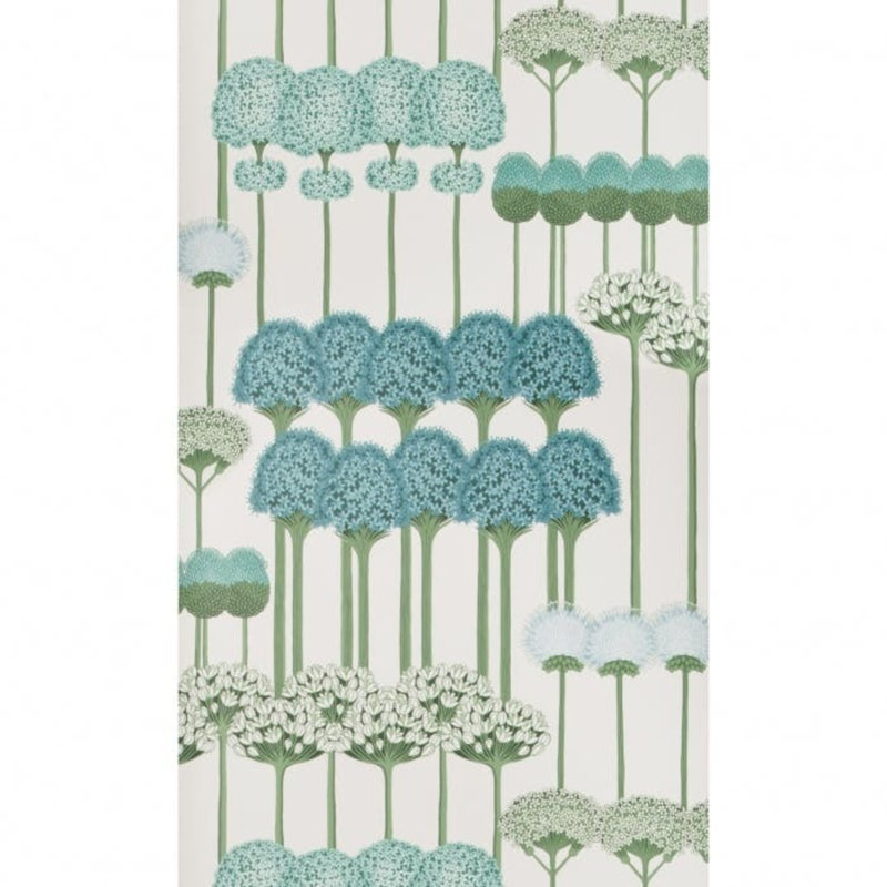 Allium Floral Wallpaper Roll, Teal/Jade/White