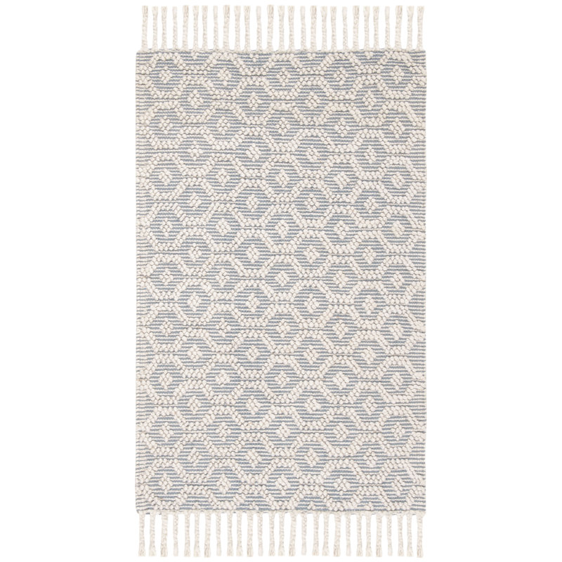 Natura Hand Woven Viscose/Wool Geometric Rug in Gray, Rectangle 3' x 5'