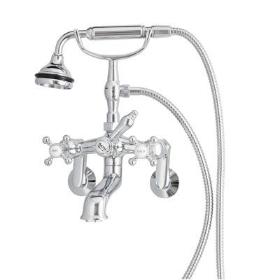 2 Handle Bathroom Clawfoot Tub Faucet with Diverter