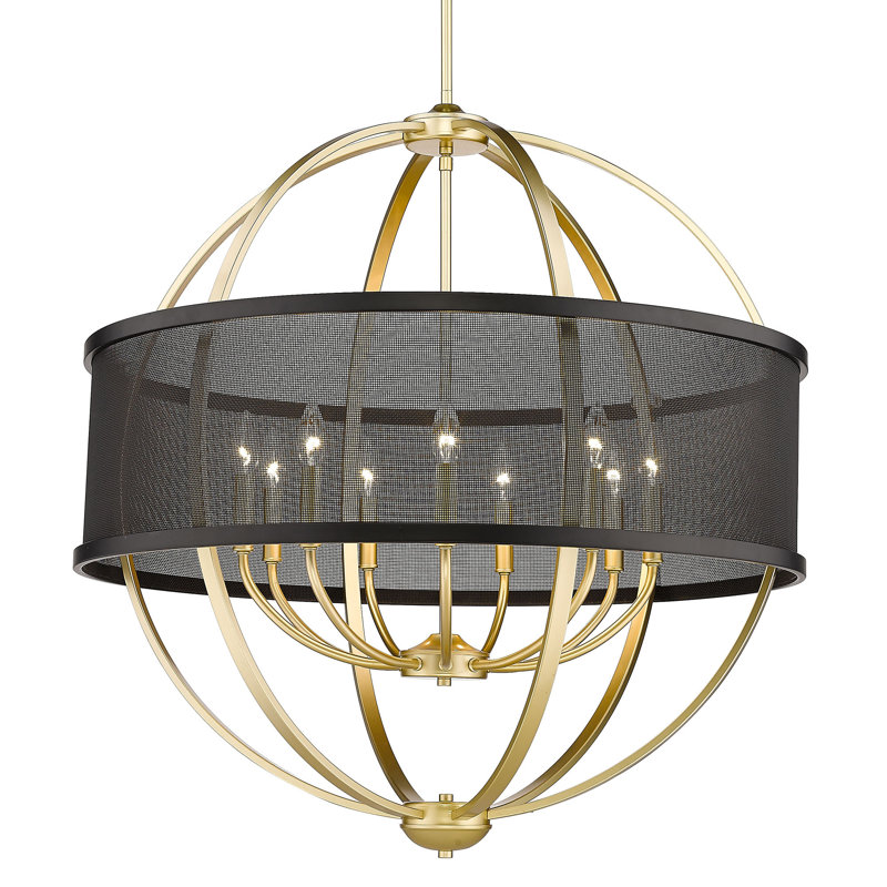 Petitt 9 - Light Dimmable Chandelier, Olympic Gold, No Shade
