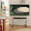 Meuble télé 70 po, fabrication en bois de frêne noir et brun, rotation à 360 degrés, 4 vitesses réglables, armoire de divertissement 60 69, utilisation multi-scène amovible, convient