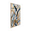 Peinture à l'huile abstraite peinte à la main, teintes bleues, bois et toile