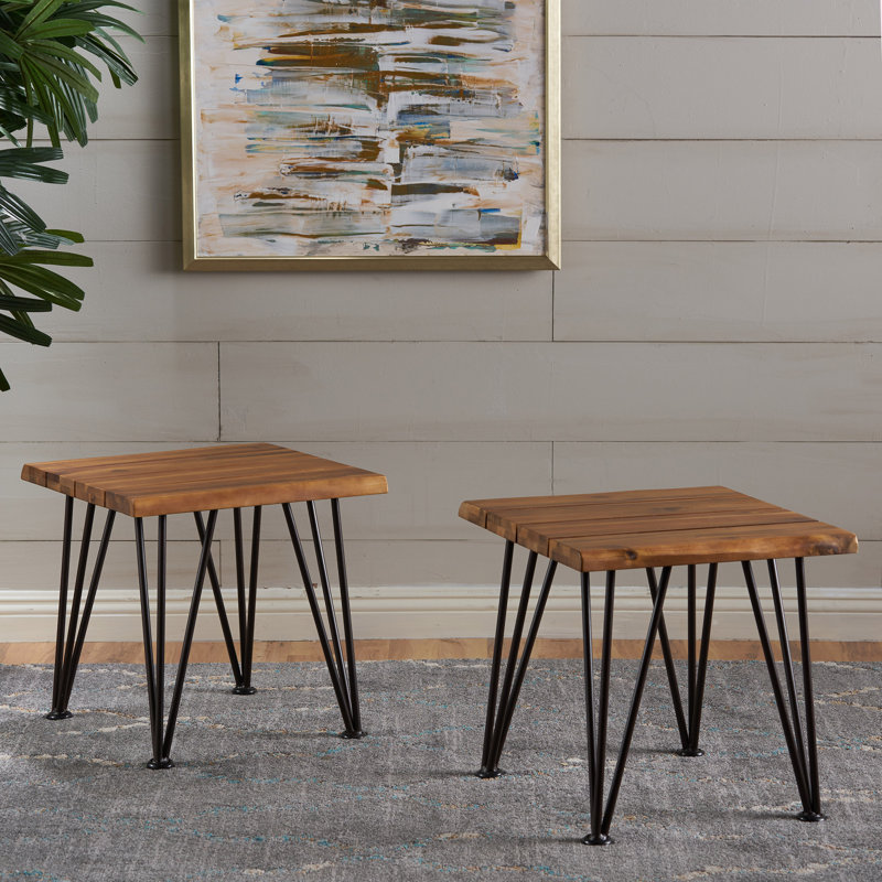 Alonnie Solid Wood Top End Table Set