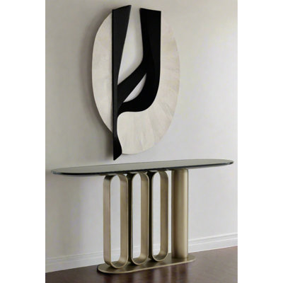 Kyle Modern Console Table with Genuine Black Marble Top and Gold Powder-Coated Iron Base – Architectural Accent Table