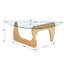 Table basse moderne en verre 16,5 po H avec base en bois massif-1280242296-1308275976