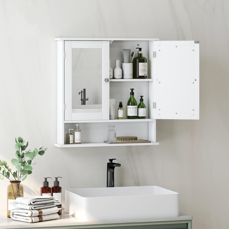 56mm W 58mm H Wall Mounted Required Framed Medicine Cabinet Mirror