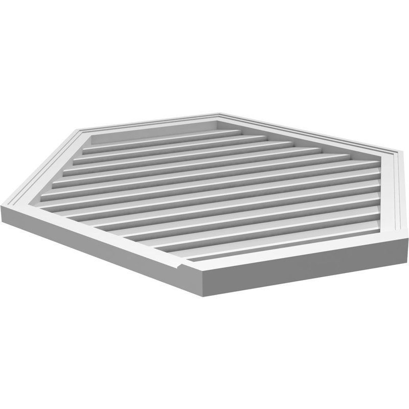 Évent horizontal fonctionnel à pignon en uréthane à surface horizontale Signature, 38" H x 38" W x 2" D