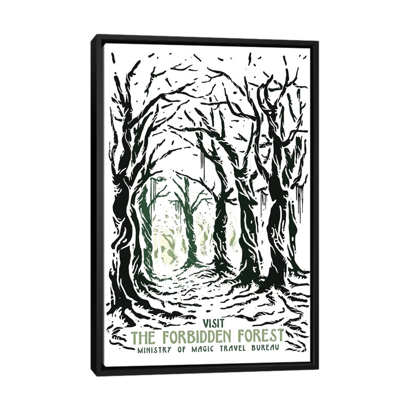 « visit the forbidden forest », reproduction d’impression sur toile, H 48 po x l 32 po x P 1,5 po, Toile avec cadre noir