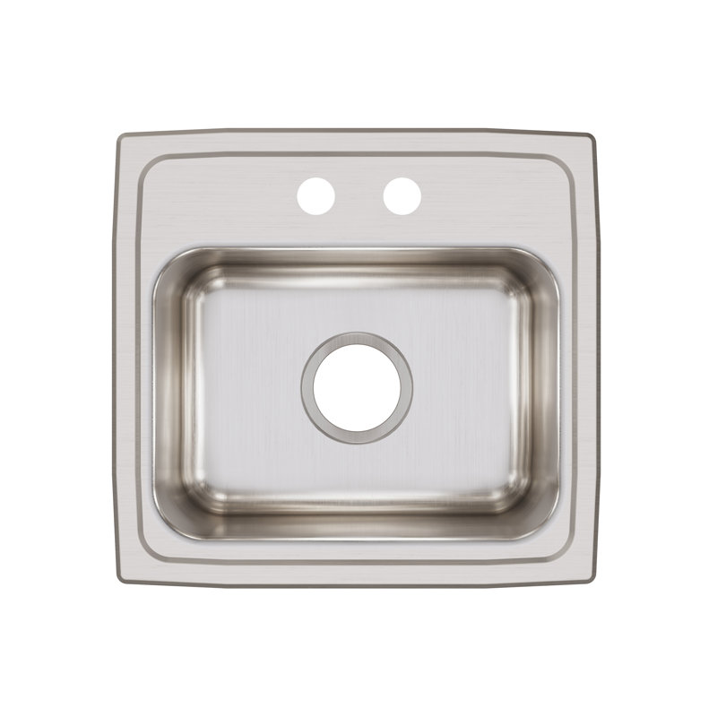 Évier de cuisine à montage sur plan Lustertone L 17 po x l 16 po, 2 trous