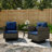 Outdoor 2pcs Rocking Chairs With Cushions And Double Layer Table-1013573394