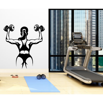 Décalcomanie murale de gymnastique, art de la fille de la Motivation, art mural femme, décalcomanies murales CrossFit, CrossFit, cadeaux, Home Gym, autocollant mural, Gym 080LU