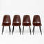 Chaises d'appoint Mid-Century modernes en similicuir lisse avec pieds en métal-1463446222