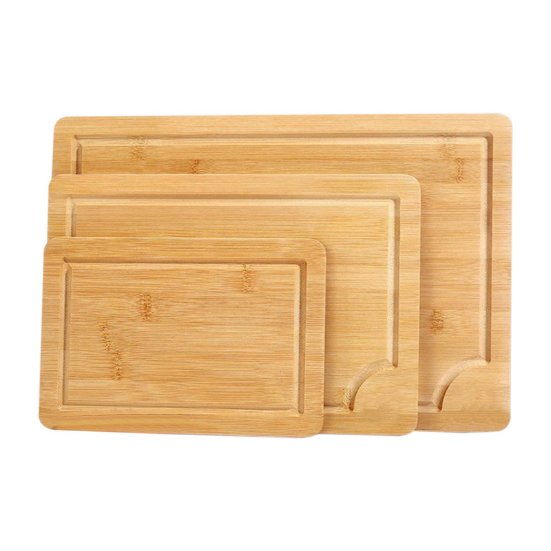 Ensemble de planches à découper en bambou 3 pièces pour cuisine