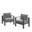 Ensemble de 2 fauteuils de patio en métal toutes saisons avec coussins et structure épais-5287904