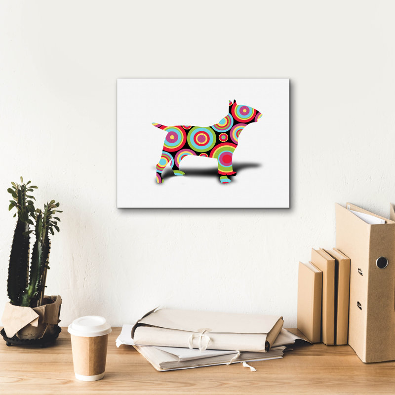 «Bull Terrier Pop» par Mark Ashkenazi, H 12 po x l 16 po x P 0,75 po