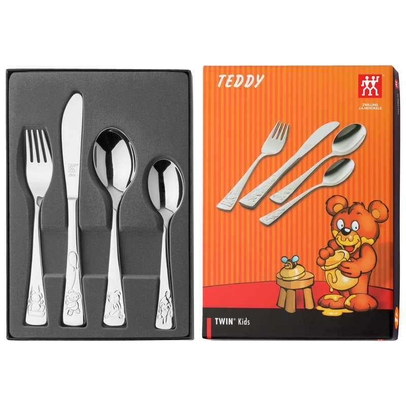 ZWILLING 18/10 Stainless Steel Children's Teddy 4-Pc Flatware Set