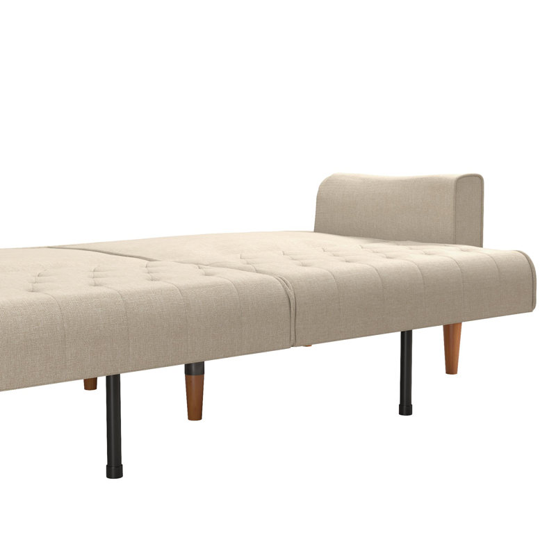 Stella 80'' Wide Convertible Sofa, Tan Polyester Blend