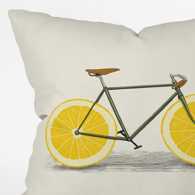 Bicycle Orange Throw Pillow