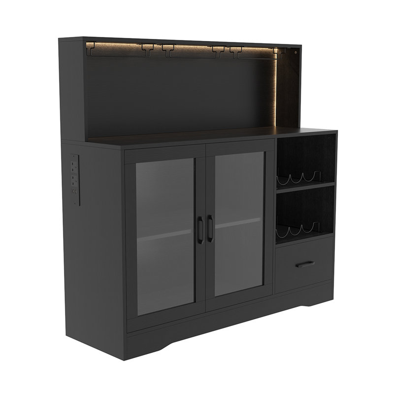 2 Bottle Cabinet/Enclosed Storage Wine Bottle Rack Black