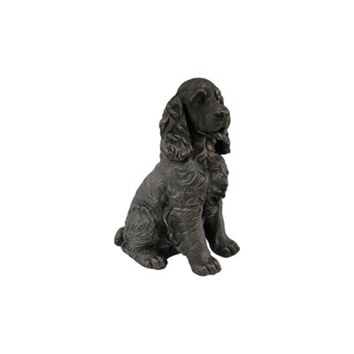 Rory 18" Bronze Finish Realistic Sitting Cocker Spaniel Dog Statue