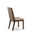7 Piece Dining Room Table Set Consist of a Round Kitchen Table with Pedestal and 6 Dark Khaki Linen Fabric Parson Dining Chairs, Distressed Jacobean-2002563730
