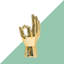 Décoration de table Aridai Gold "Ok" - 9 po de hauteur