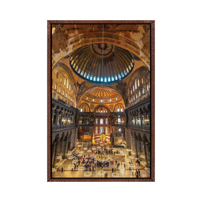 Hagia Sophia by Nejdet Duzen - Wrapped Canvas Print, Classic Brown Wood Framed, 66.04cm H x 45.72cm W x 3.81cm D