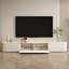 Meuble télé en bois massif blanc crème, panneaux multicouches laqués, 240 cm (94,49 po).